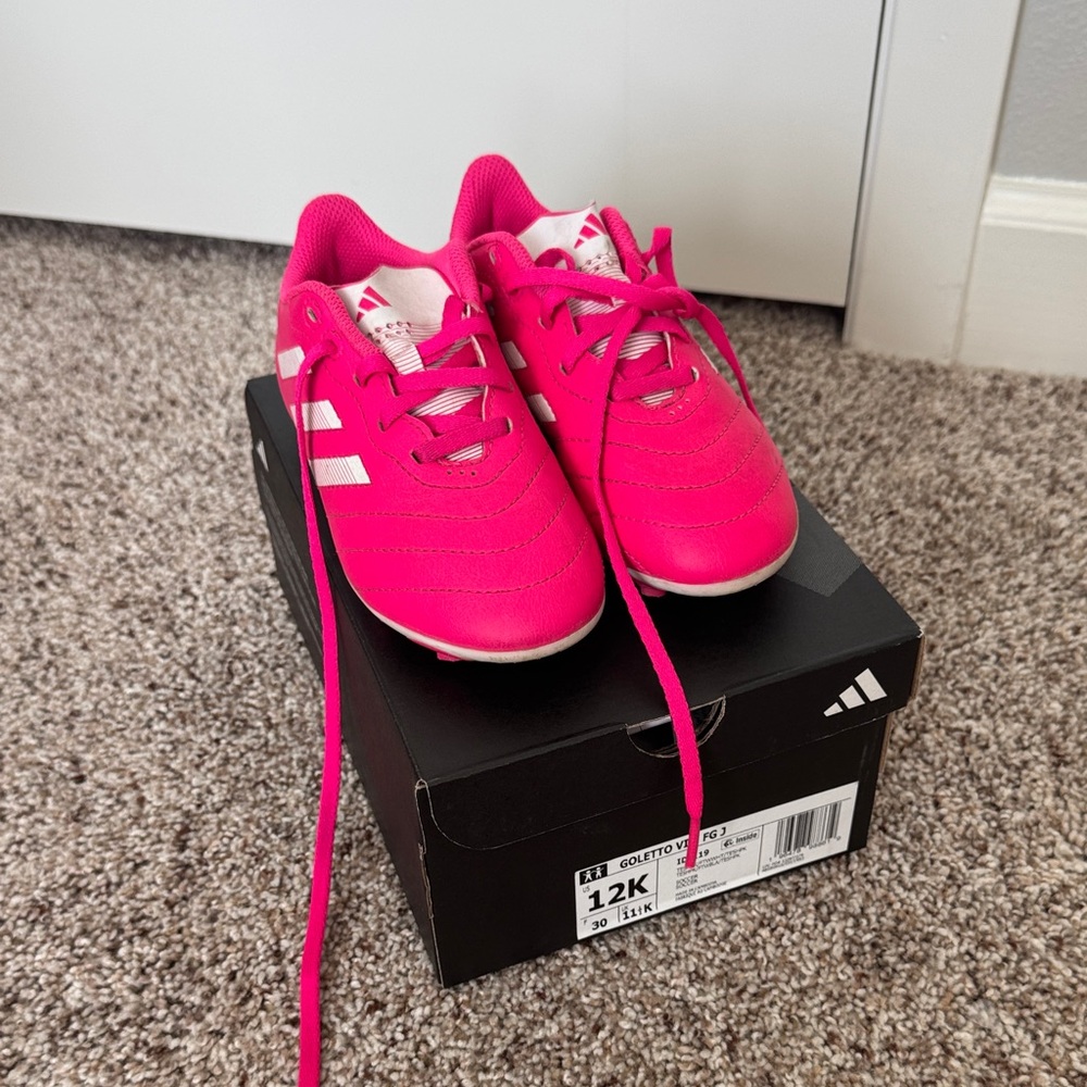 adidas Kids Hot Pink Soccer Sneakers
